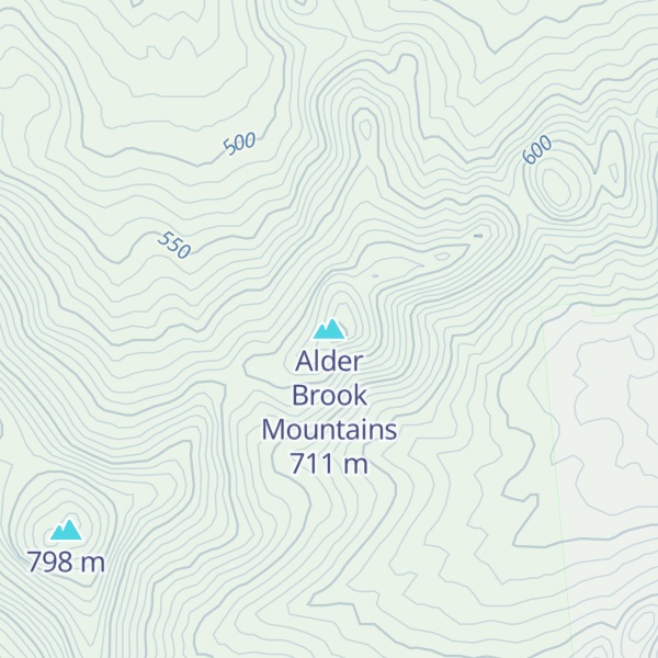 Map of Alder Brook Mountains