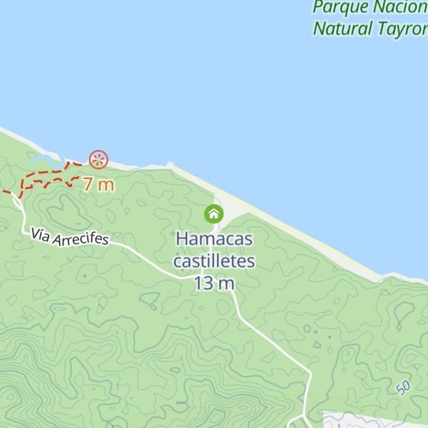 Map of Hamacas castilletes