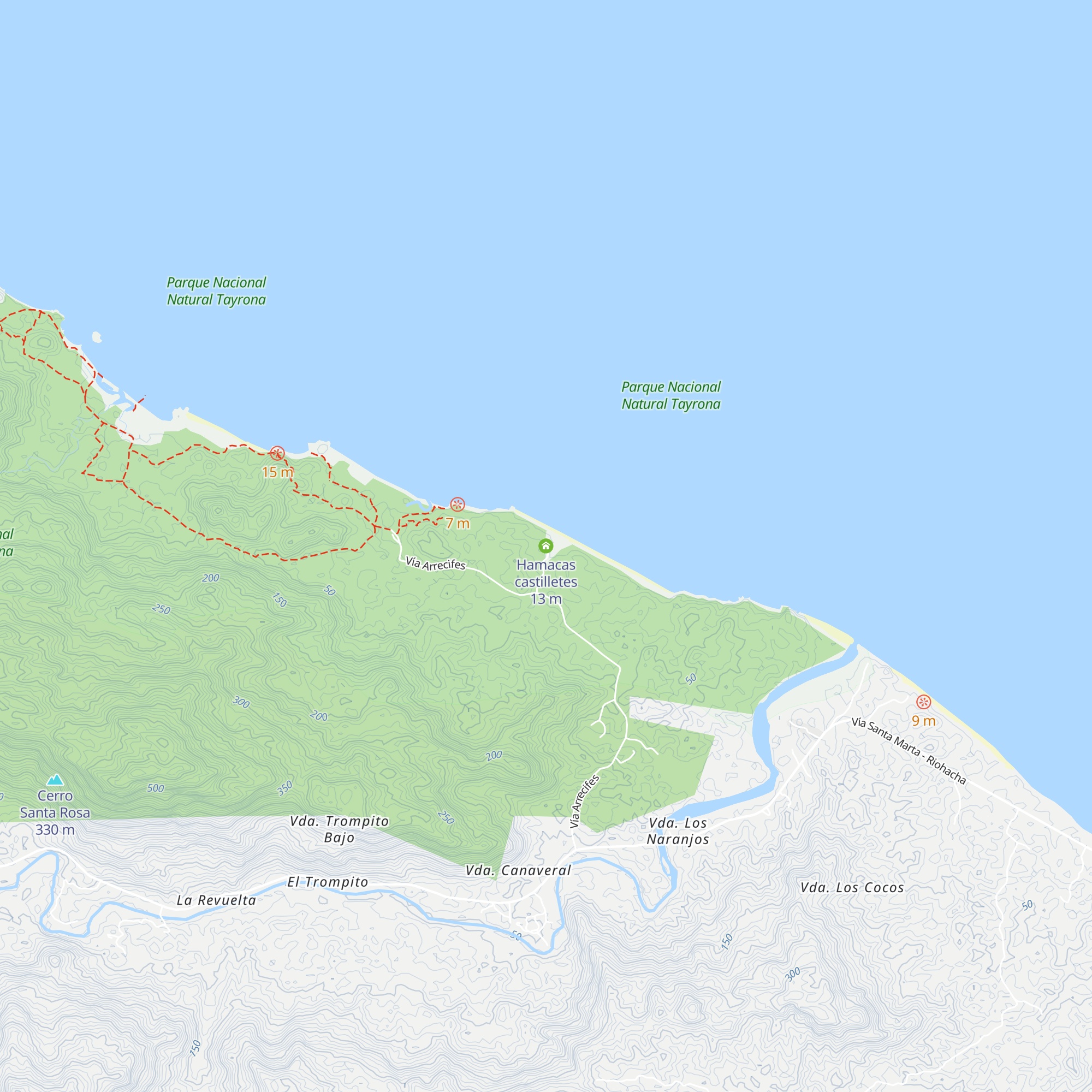 Hamacas castilletes map