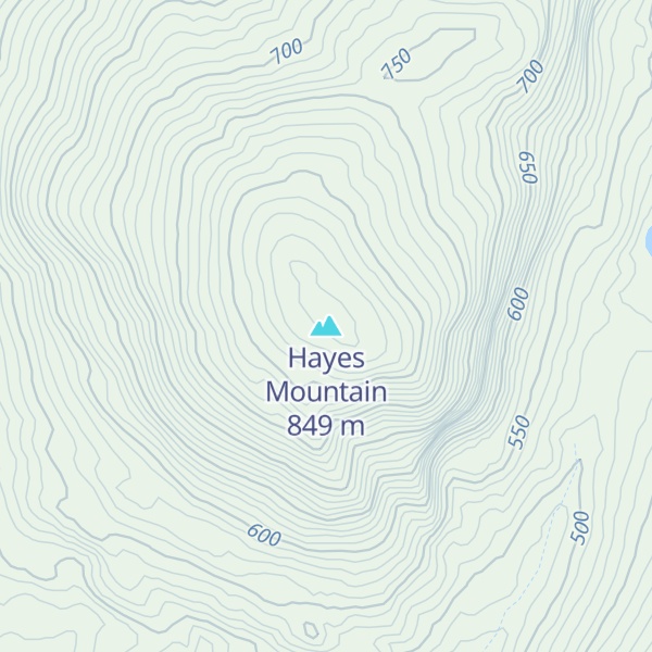 Map of Hayes Mountain