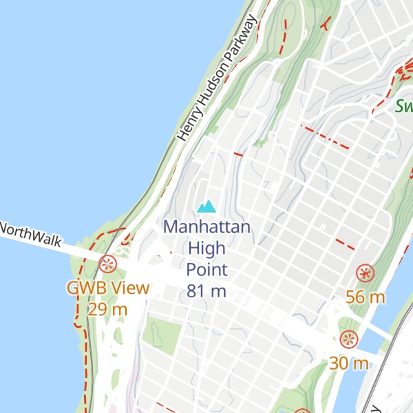 Map of Manhattan High Point