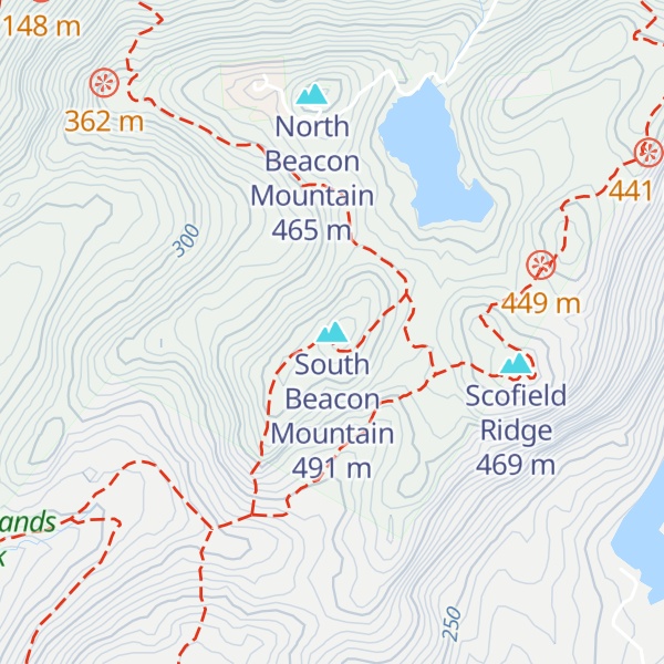 Map of South Beacon Mountain