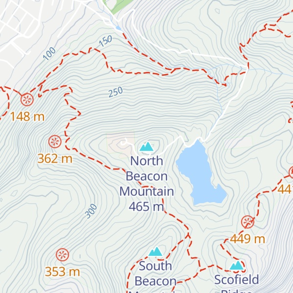 Map of North Beacon Mountain