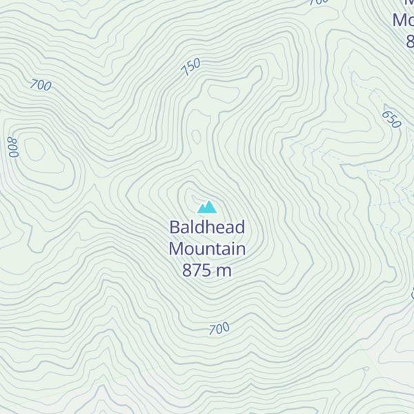 Map of Baldhead Mountain