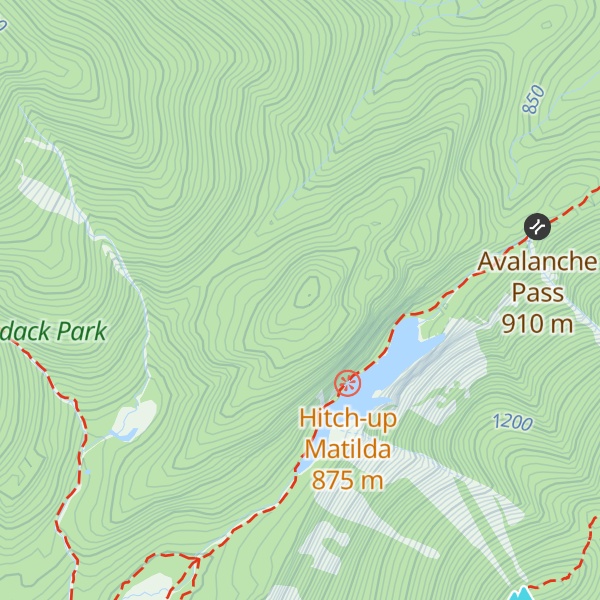 Map of Avalanche Mountain