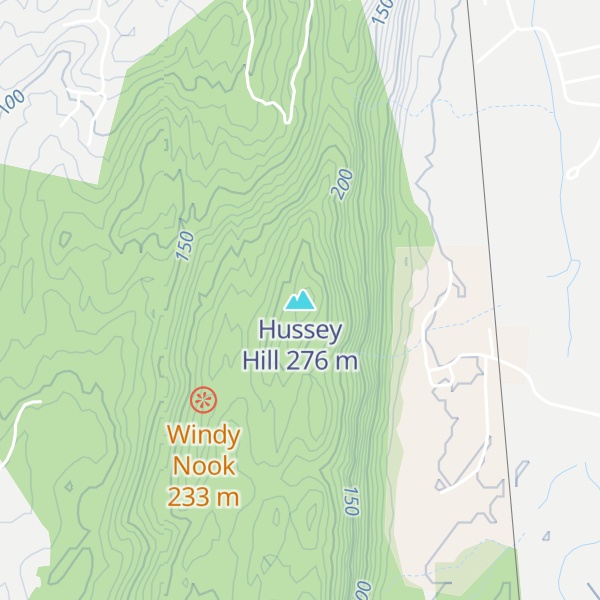 Map of Hussey Hill