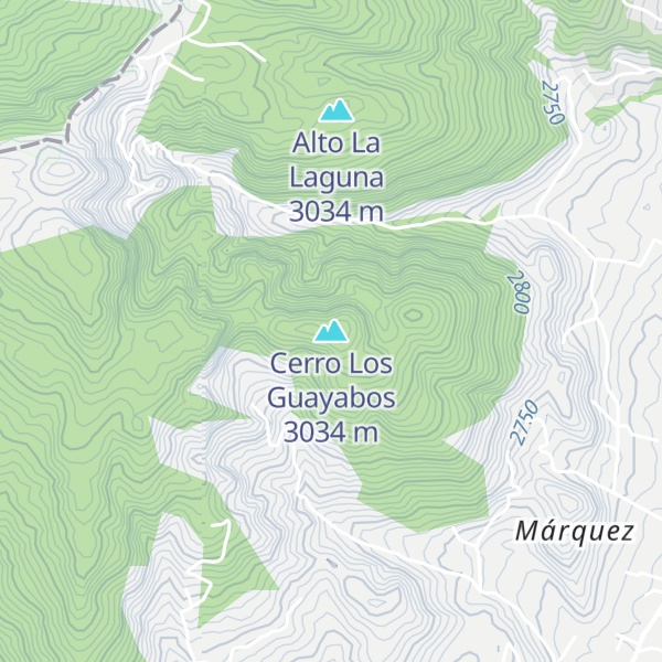 Map of Cerro Los Guayabos