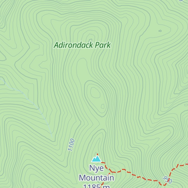Map of Nye Mountain - North Peak