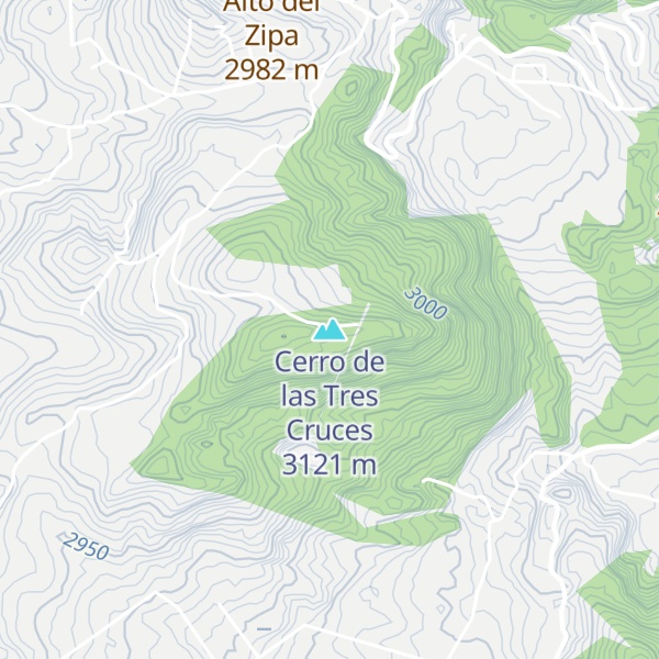 Map of Cerro de las Tres Cruces