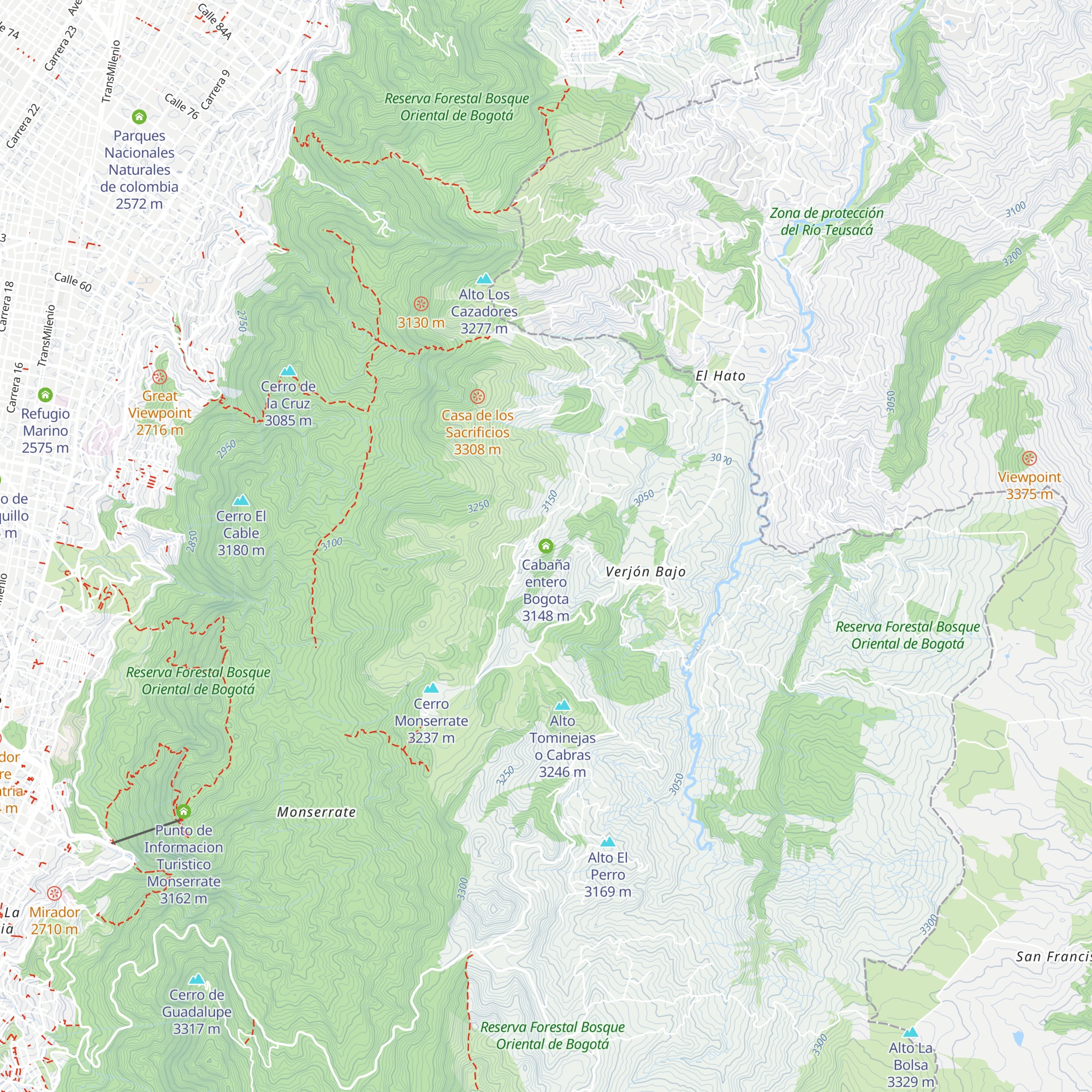 Cabaña entero Bogota map