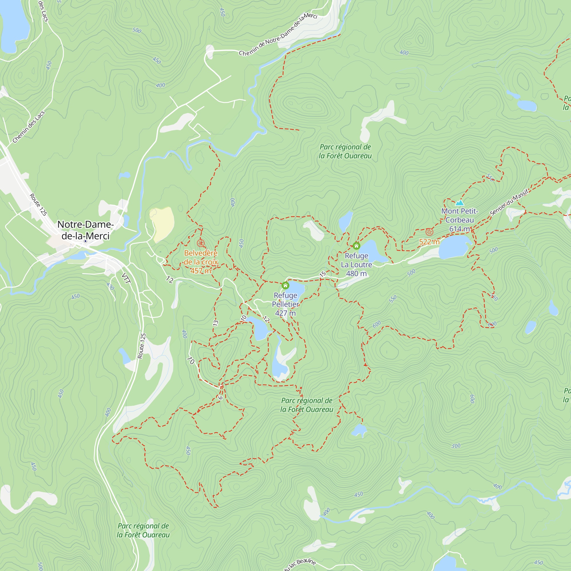 Refuge Pelletier map