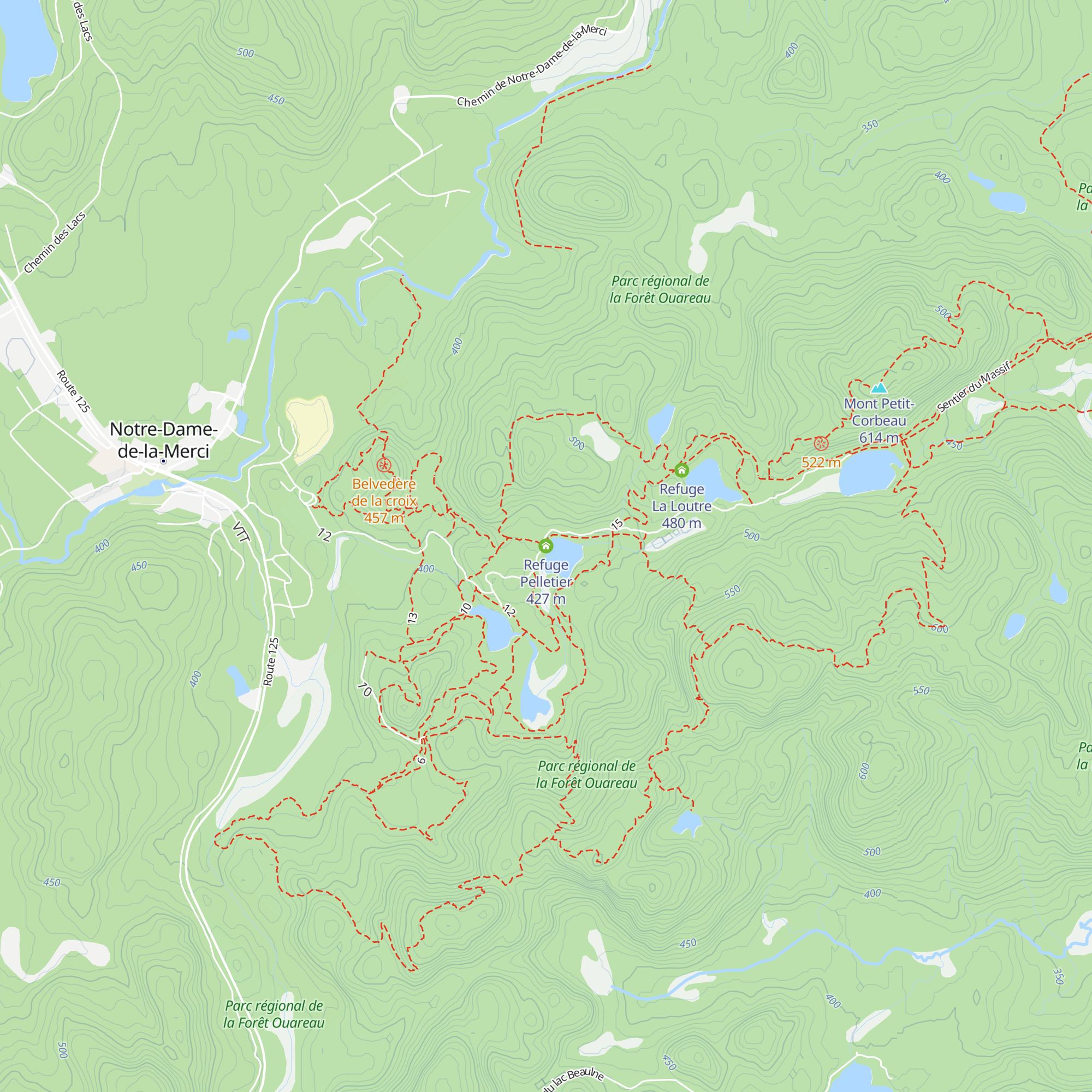 Refuge Pelletier map