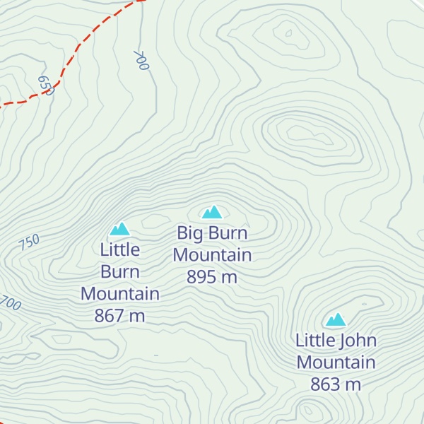Map of Big Burn Mountain