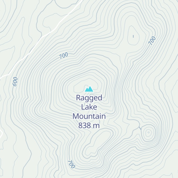 Map of Ragged Lake Mountain