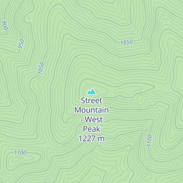 Map of Street Mountain - West Peak