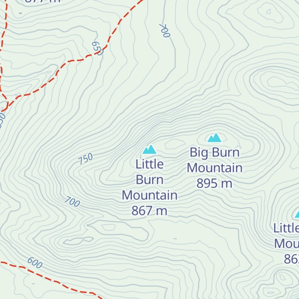 Map of Little Burn Mountain