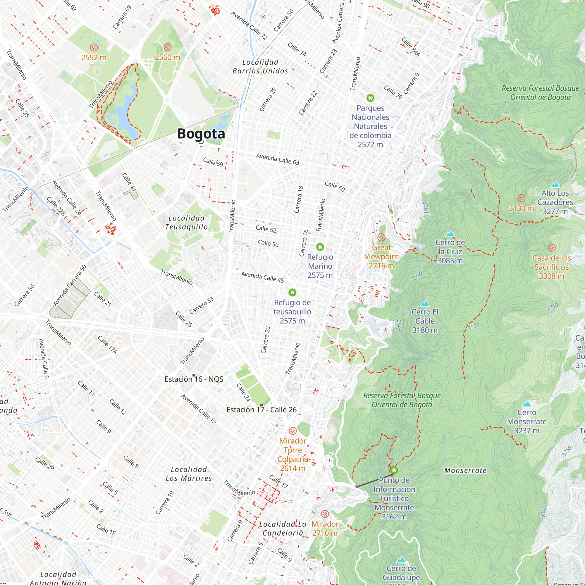 Refugio de teusaquillo map