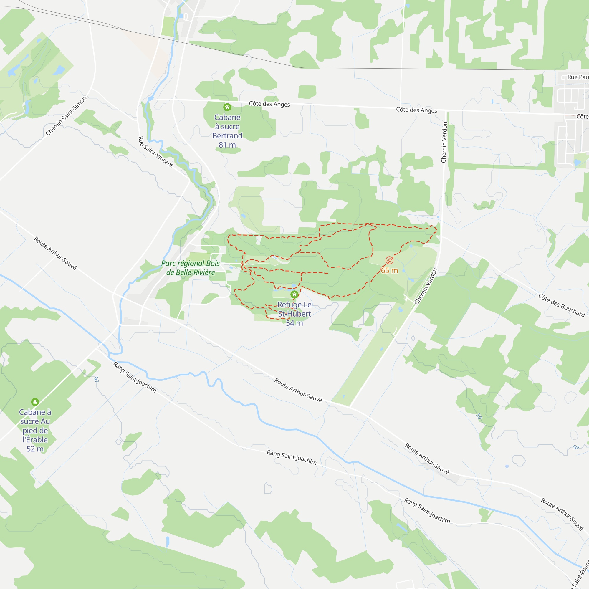 Refuge Le St-Hubert map