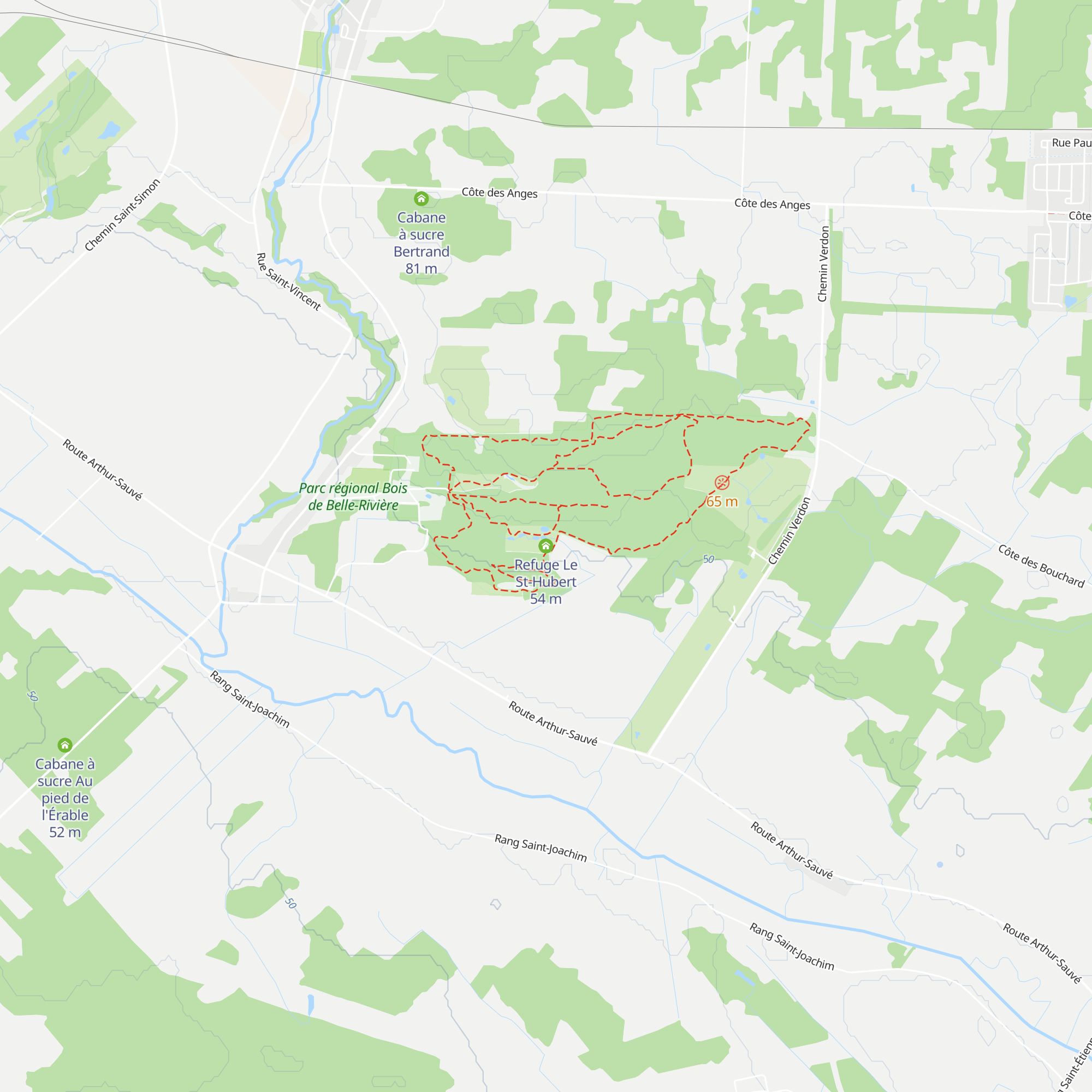 Refuge Le St-Hubert map
