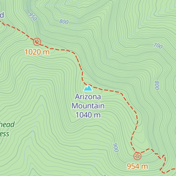 Map of Arizona Mountain