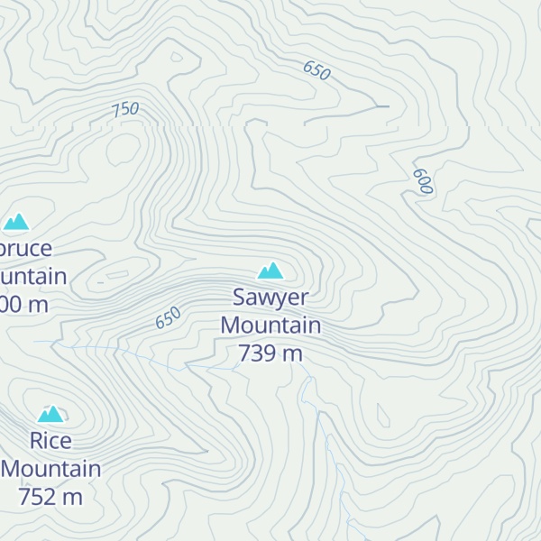 Map of Sawyer Mountain