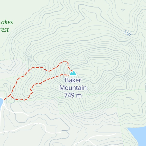 Map of Baker Mountain