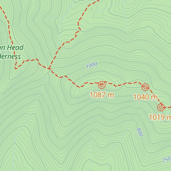 Map of Indian Head Mountain