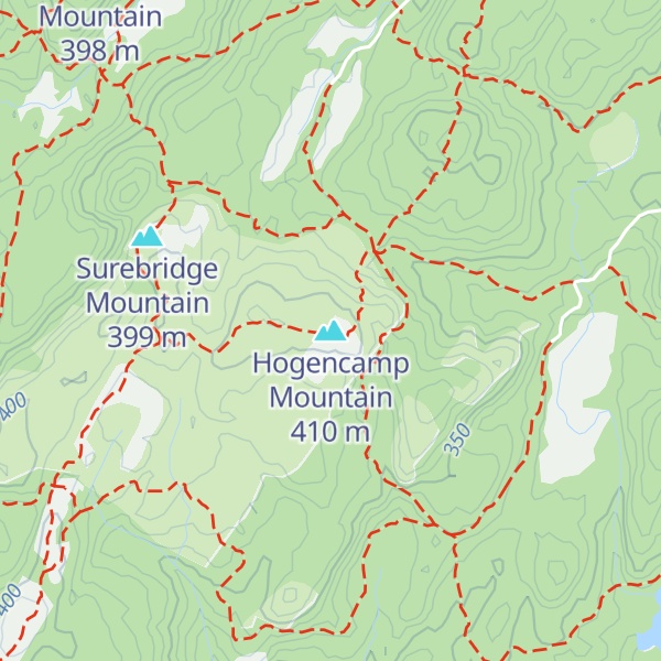 Map of Hogencamp Mountain