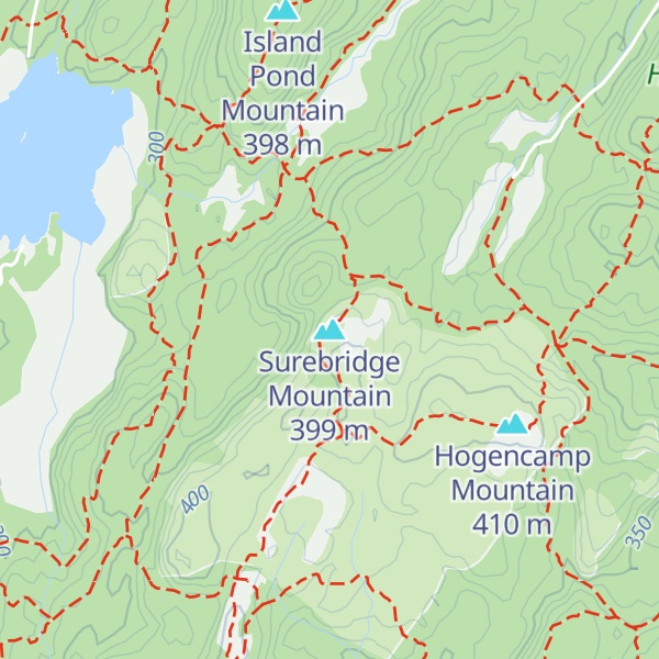 Map of Surebridge Mountain