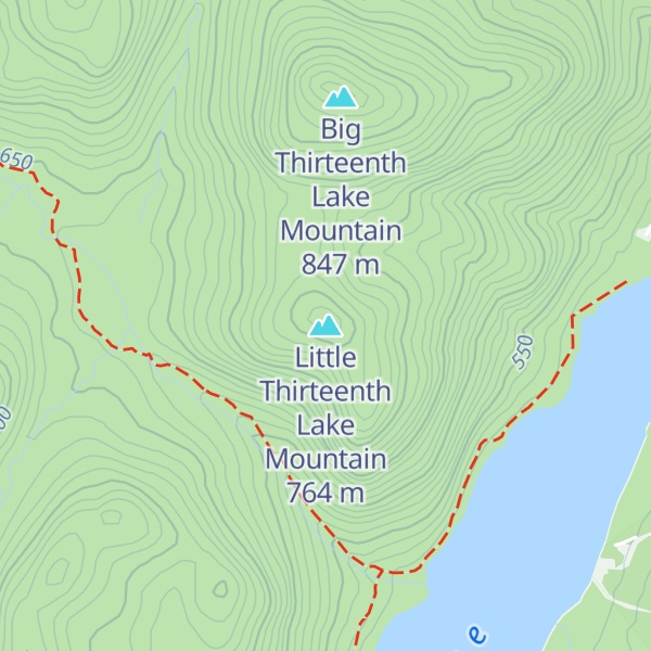 Map of Little Thirteenth Lake Mountain