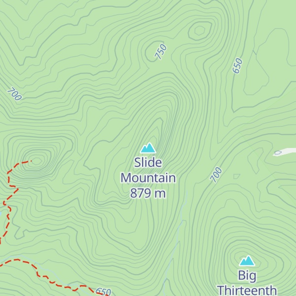 Map of Slide Mountain