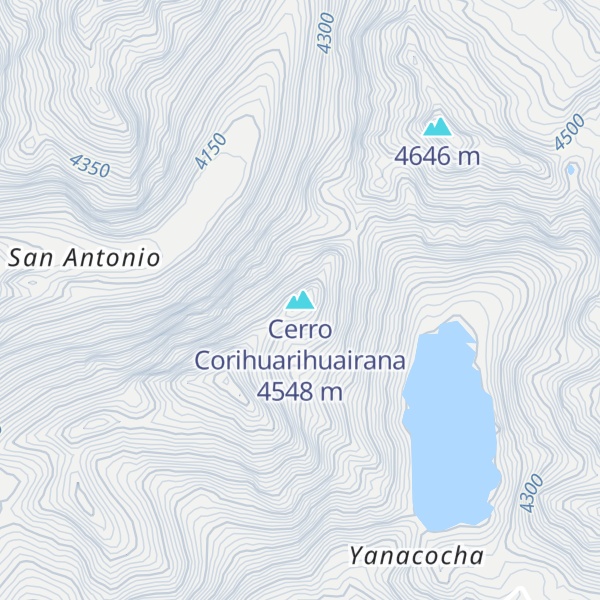 Map of Cerro Corihuarihuairana
