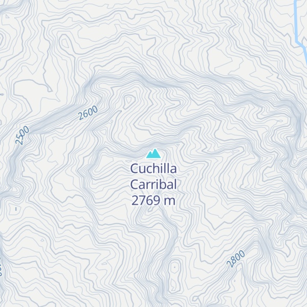 Map of Cuchilla Carribal