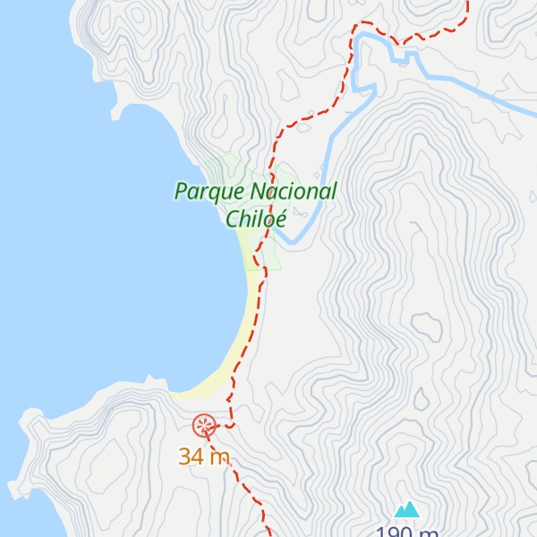 Map of Refugio playa Cole-Cole