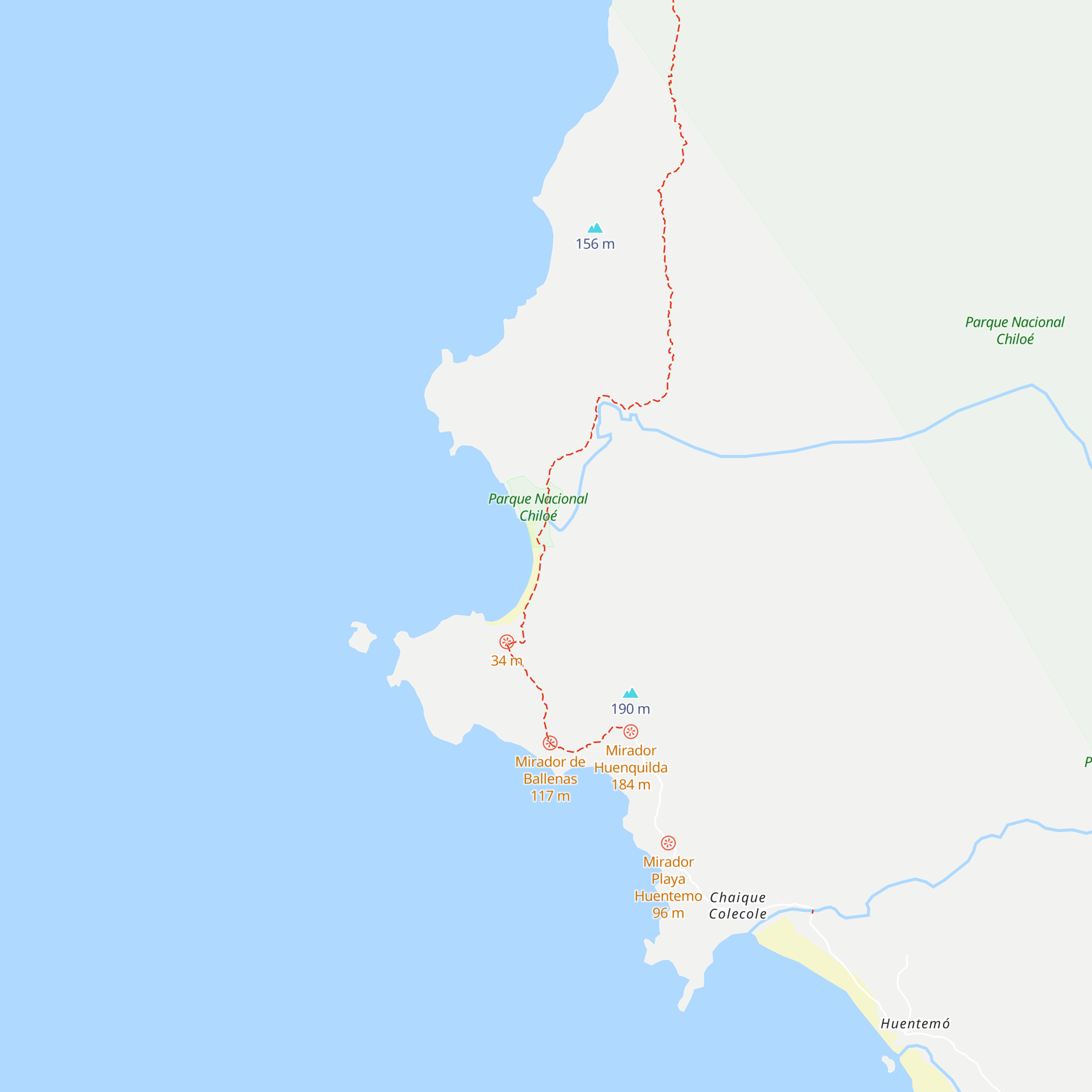 Refugio playa Cole-Cole map