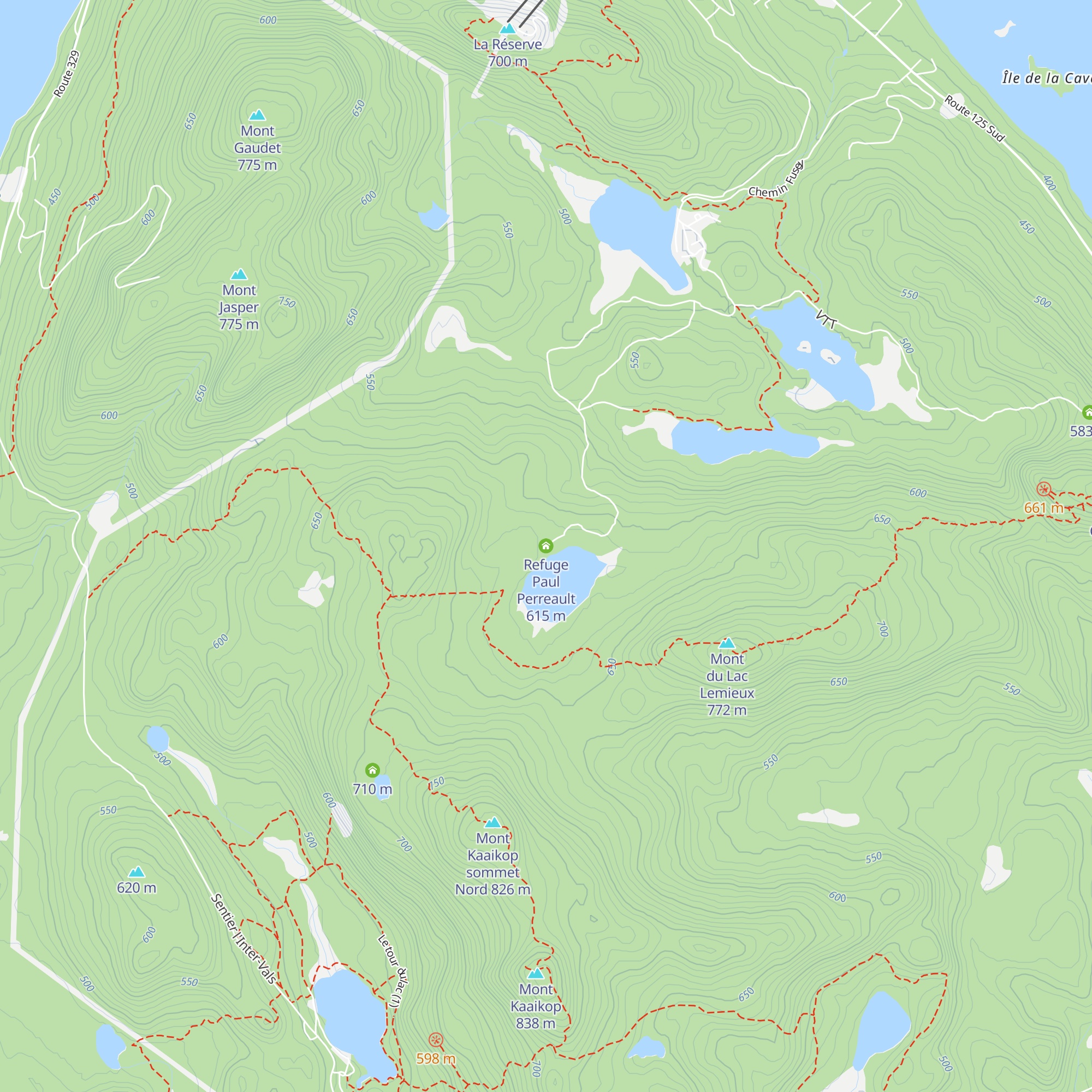 Refuge Paul Perreault map