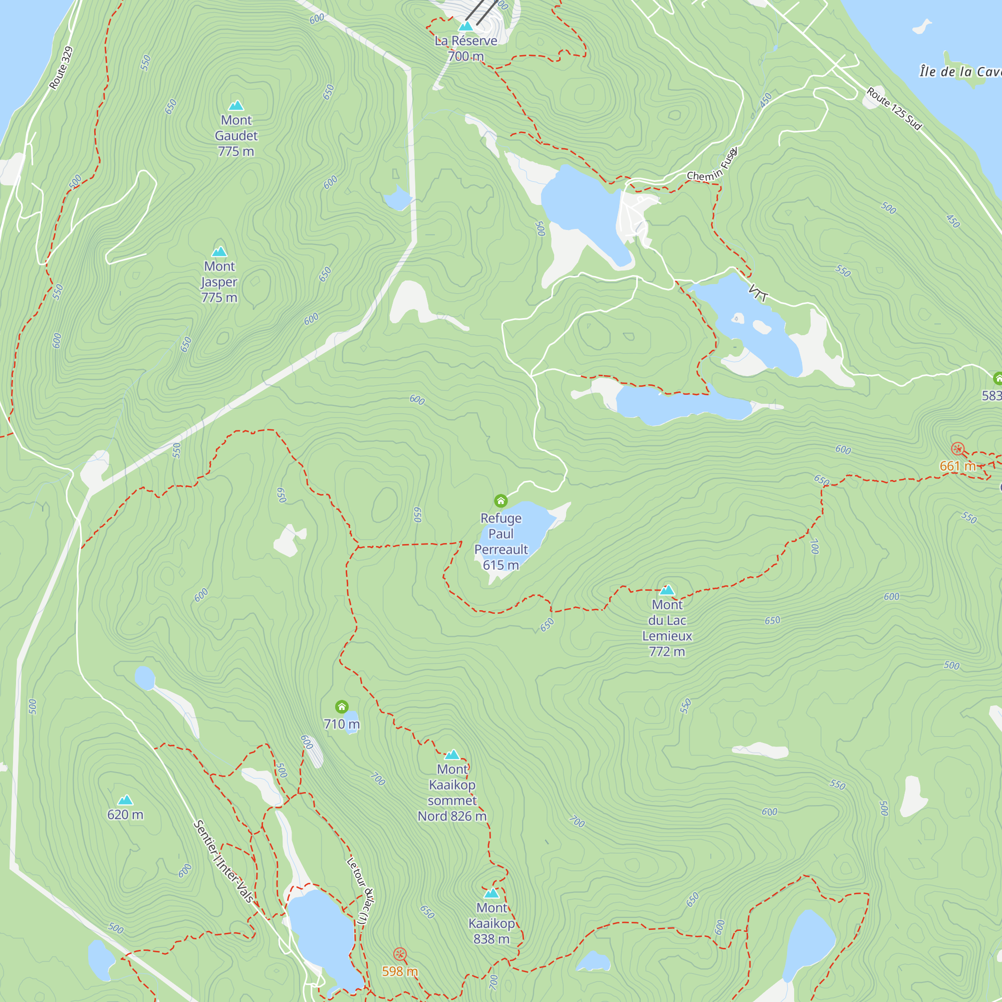 Refuge Paul Perreault map