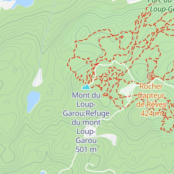Map of Mont du Loup-Garou;Refuge du mont Loup-Garou