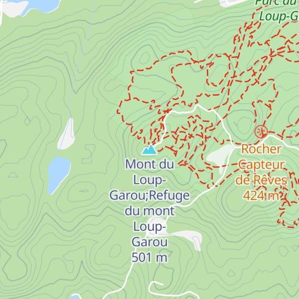 Map of Mont du Loup-Garou;Refuge du mont Loup-Garou