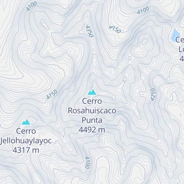 Map of Cerro Rosahuiscaco Punta