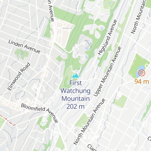 Map of First Watchung Mountain