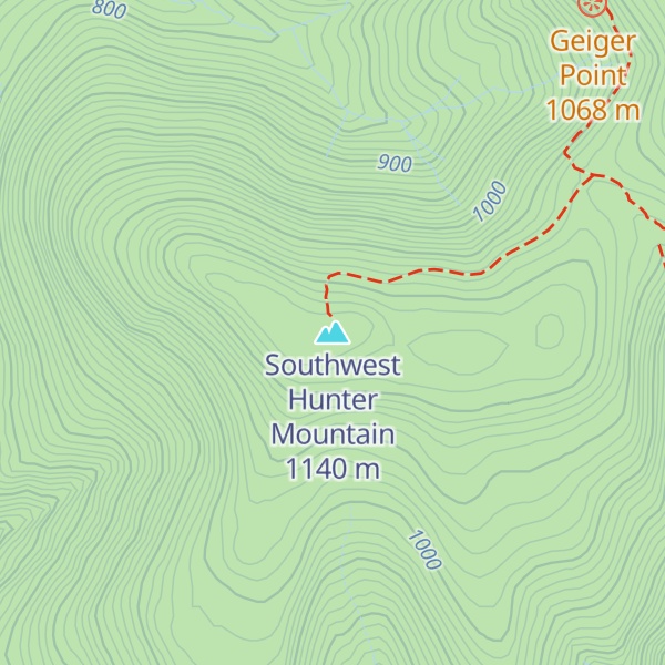 Map of Southwest Hunter Mountain