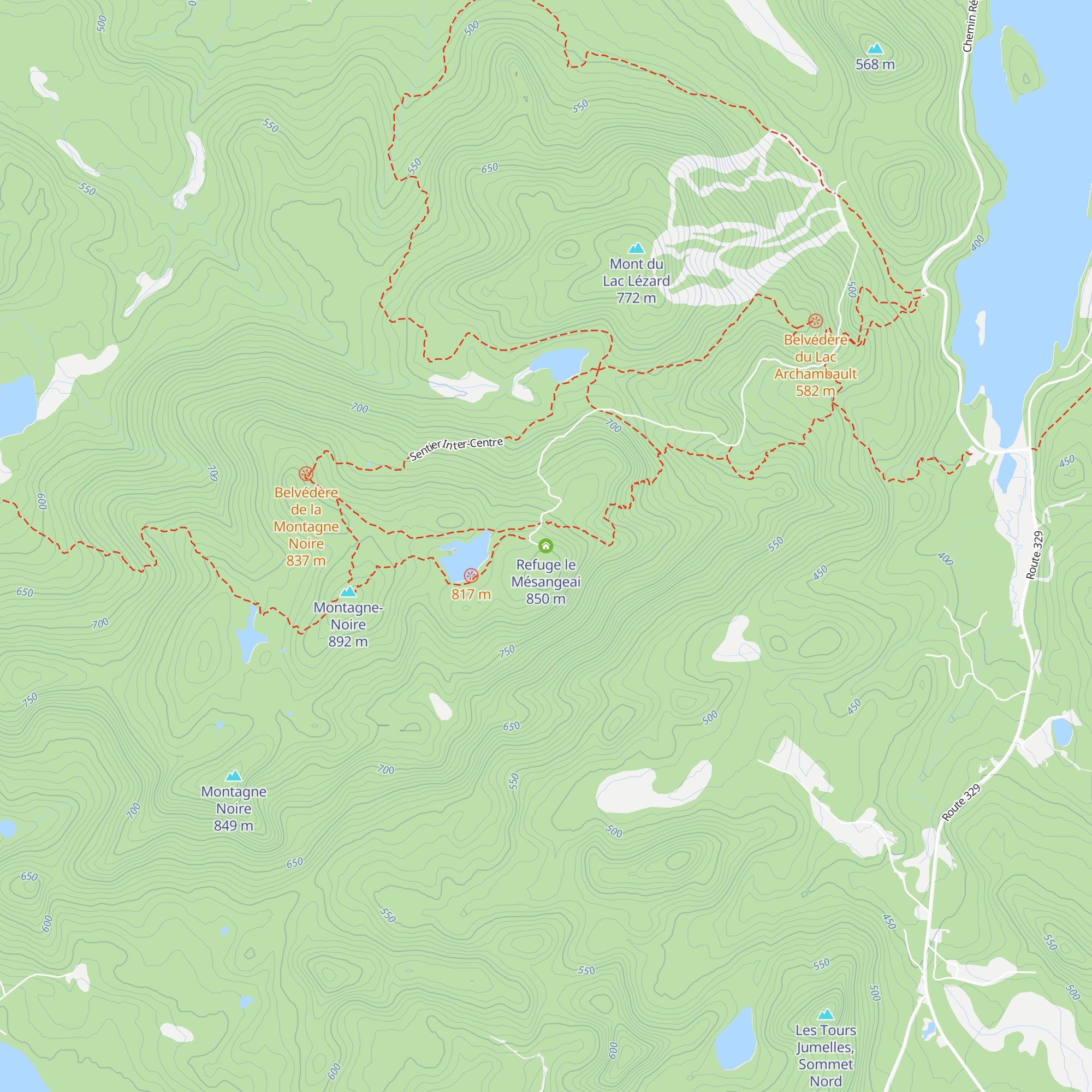 Refuge le Mésangeai map