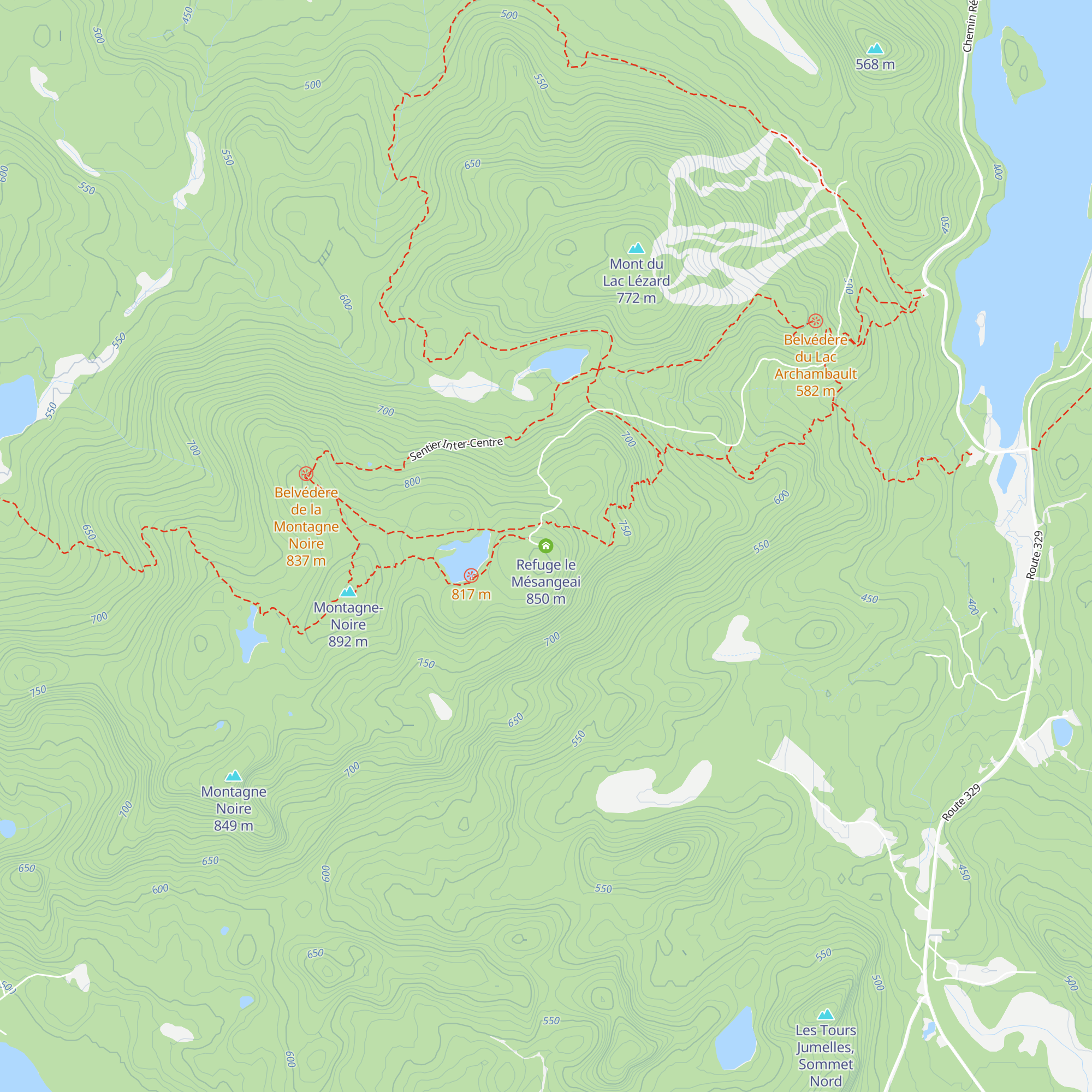 Refuge le Mésangeai map