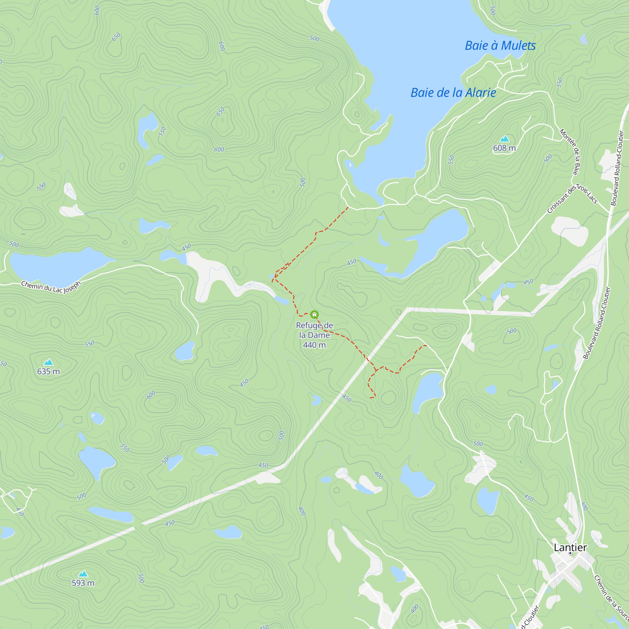 Refuge de la Dame map