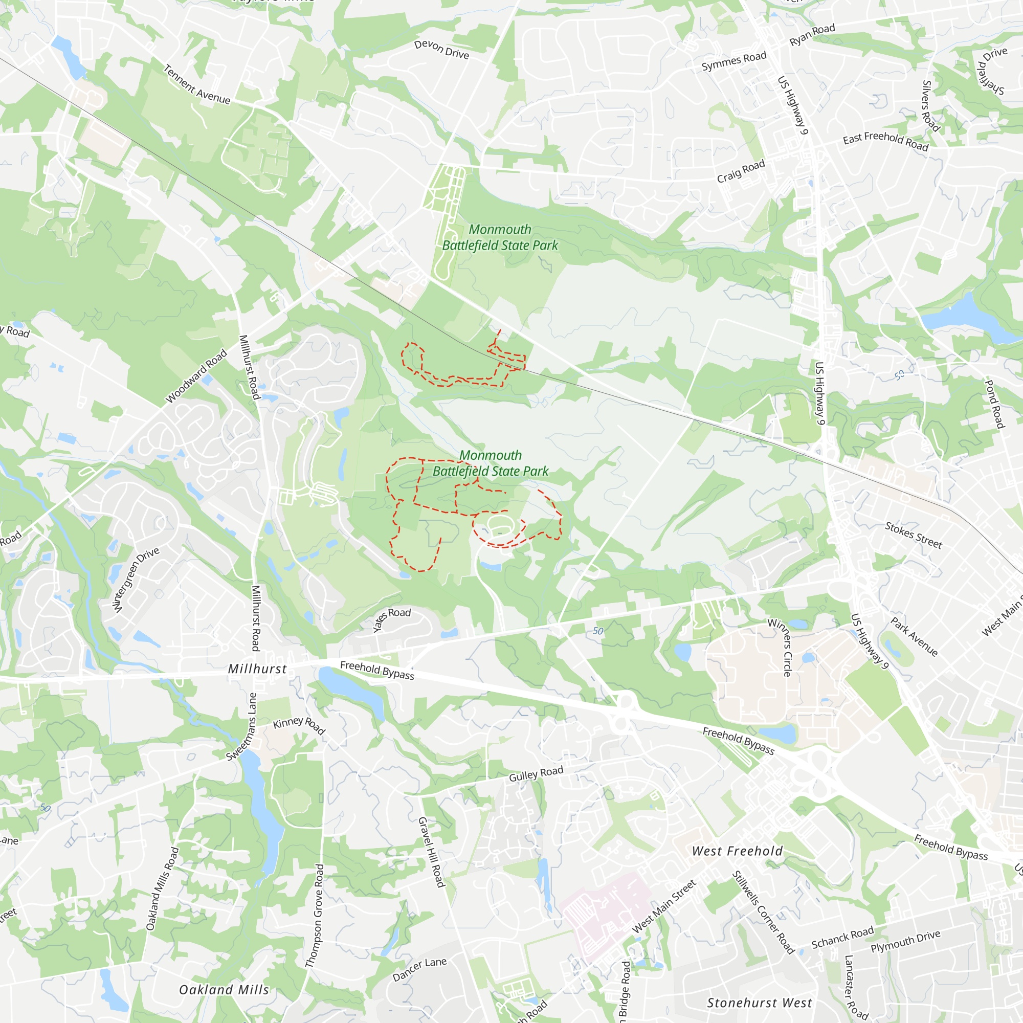 Monmouth Battlefield Visitor Center map