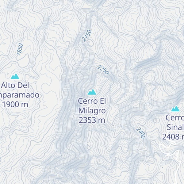 Map of Cerro El Milagro