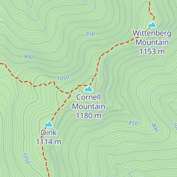 Map of Cornell Mountain