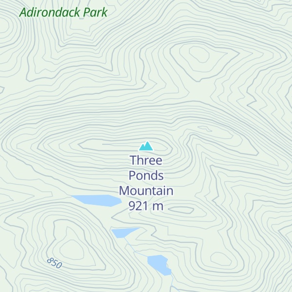Map of Three Ponds Mountain