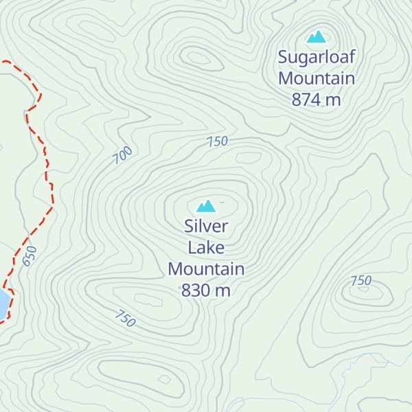 Map of Silver Lake Mountain